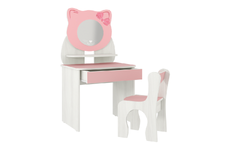 Набор детский Котенок Белый рамух/Розовый