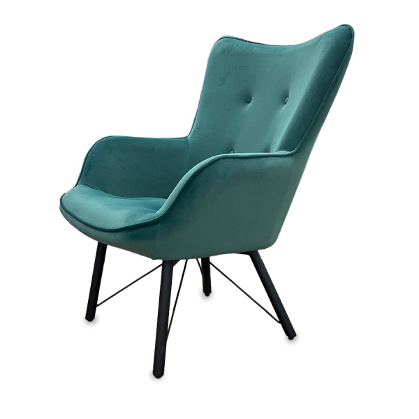 Кресло Манго ножки металл ткань Фреш 22 малахит