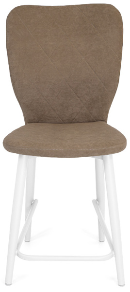 Стул Чинзано ПОЛУБАРНЫЙ, Т184 кофе с молоком+нога 1R38 Bh500 полубарный мини белый 