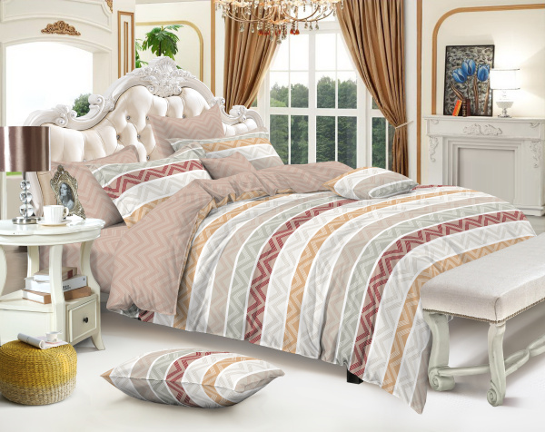 КПБ Amore Mio сатин пигмент  Gold Семейный АРТ.30348