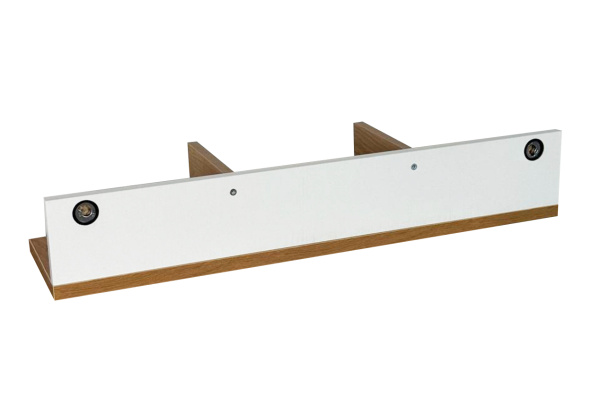 Полка навесная 2 Хюгге белое дерево/дуб крафт золотой