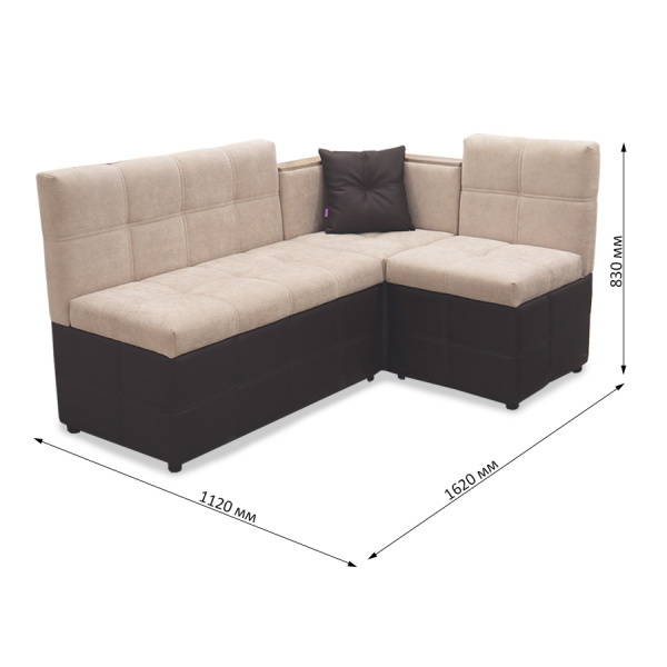 Кухонный уголок "Капучино 2-1" (левый) (GETS 5/Santorini-Chestnut) мдф Ирга