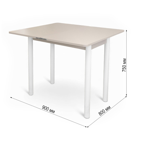 Стол кухонный Уют 4 45(+45)*80*75 Кашемир/белый
