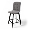 Стул Абсент NEW ПОЛУБАРНЫЙ Поворотный, Т180 светло-серый+нога 360F47 60см (черный)