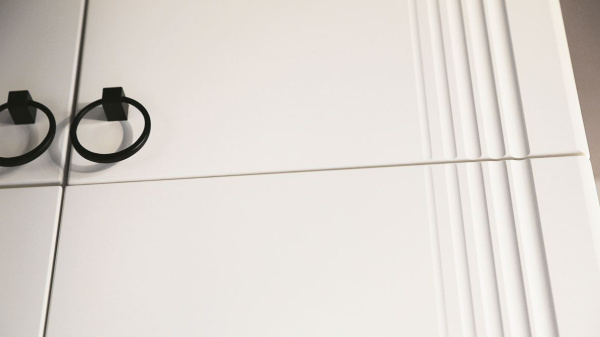 Ева Антресоль 2дв/116.01/Белое дерево/Белый матовый