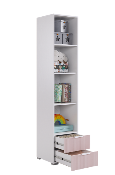 Зефир Шкаф однодверный с ящ 107.03 (белое дерево/пудра розовая (эмаль)