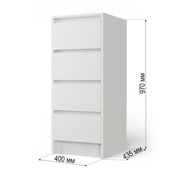 ВЕНСЕН Комод 4 ящика /Белый