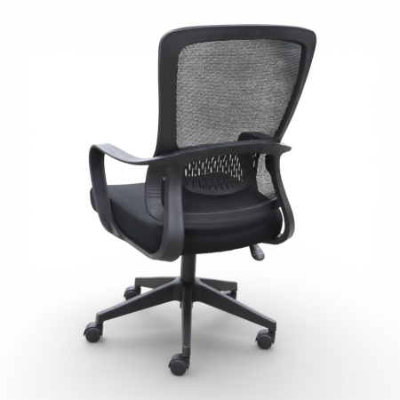 Кресло офисное OM658B поролон+сетка, черный 