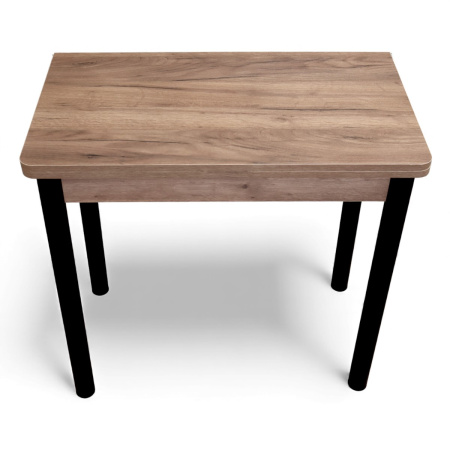 Стол кухонный Уют 4 45(+45)*80*75 Дуб крафт табачн/черный